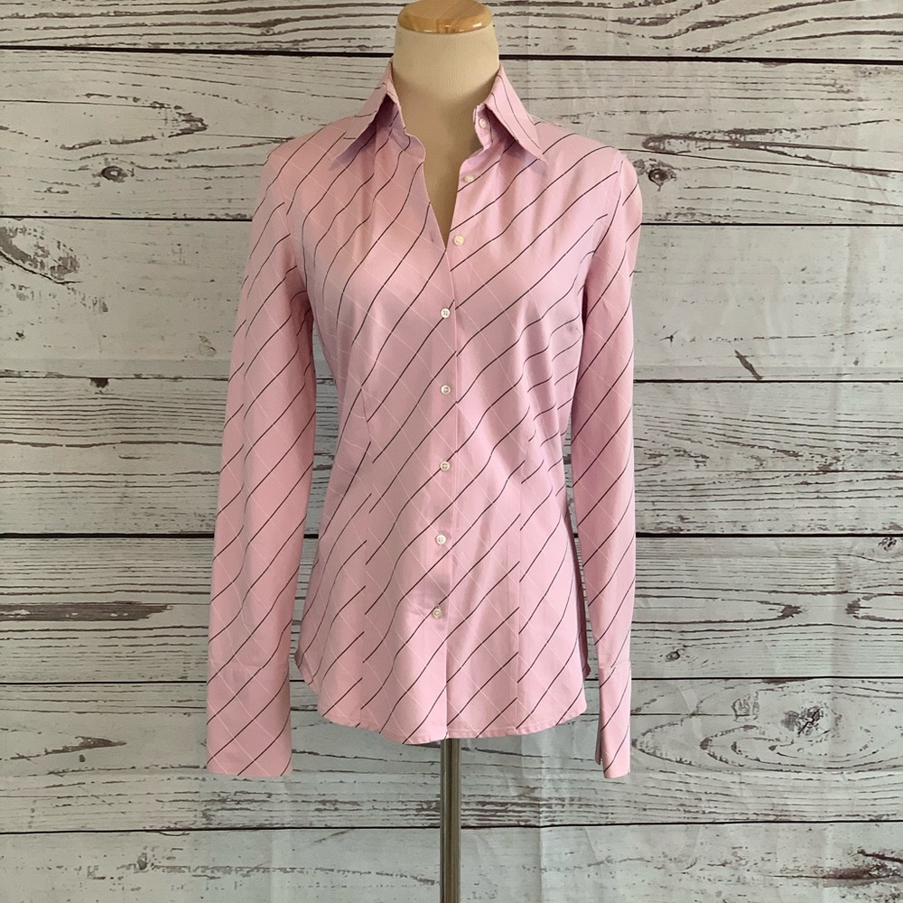 Express Design Studio Pink Button Down Fit Blouse